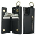 thumbnail image 6 of for Samsung Galaxy Note 20 Ultra Zipper Wallet Case, Premium Lychee Texture PU Leather Double Magnetic Clasp Flip Kickstand Credit Card Slots Shockproof Portable Metal Ring Hook Phone Case,Black, 6 of 9