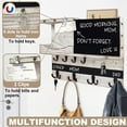 thumbnail image 5 of Farmhouse Key and Mail Holder for Wall Decorative, Rustic Mail and Key Organizer for Wall with Different Hooks, Chalkboard, Key Holder Wall Mount with Shelf, Basket, Clips(Pine Wood, White Washed), 5 of 15