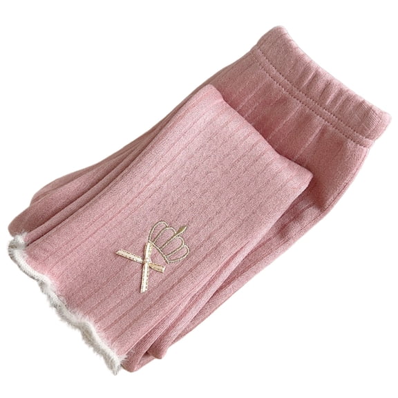 Ulitacool Trousers For Girl Slim Leg Winter Warm Pants Thickened Leggings For Baby Autumn And Bottoms For Kids Classic Basic Sweatpants Pink 12-18 Months
