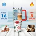 thumbnail image 4 of Snowflakes 40 Oz Tumbler with Handle Lid and Straw Stainless Steel Double Walled Vacuum Insulated Cup Merry Christmas Gifts Tumbler for Women Men Friends Outdoor Indoor, 4 of 6
