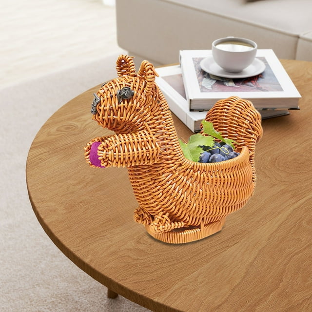 Panier de Rangement pour Collations de Fruits Tissé, Organisateur de Table Multi-Usage, Construction en Fibre Naturelle, Style Minimaliste Moderne, pour Cuisine Chambre, Compact 12x8x6 Pouces, Accessoire de Décoration Élégant, Ihhxbs