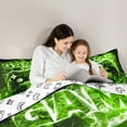 thumbnail image 2 of Castle Fairy Boys Gradient Gamer 2pcs Bedding Comforter Set,Video Game Twin Comforter Sets,Black Green Breathable Bedding Set,Lightweight Room Decor, 2 of 8