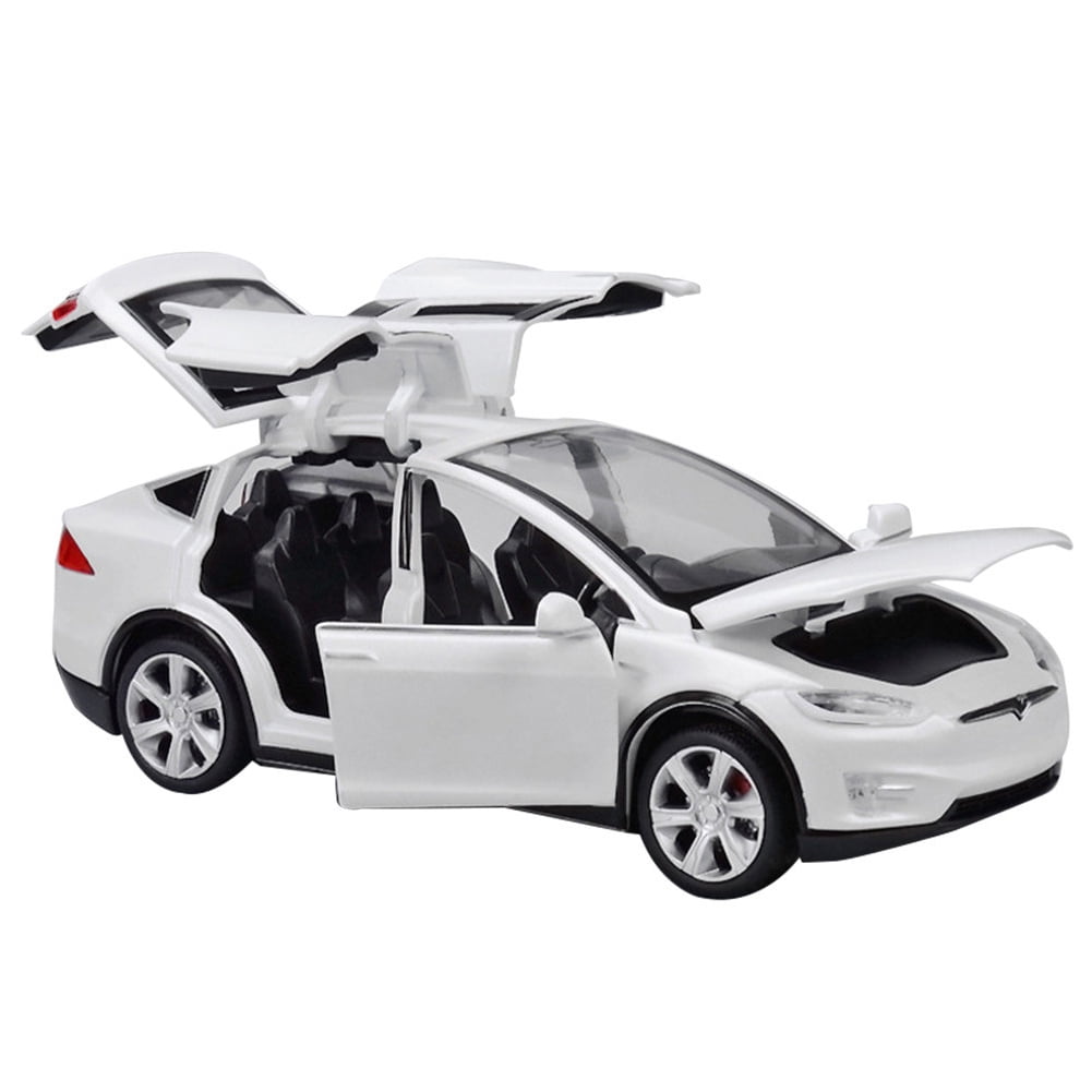 1:32 Tesla Model X 90D SUV Diecast Model Car Toy Collection Luminous White Gift 