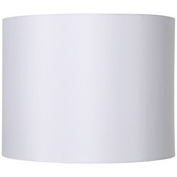 Springcrest White Hardback Medium Drum Lamp Shade 14" Top x 14" Bottom x 11" High (Spider) Replacement with Harp and Finial