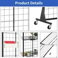 thumbnail image 4 of 2'x5.5' Ft Gridwall Panel Display Stands Heavy Duty Floor Standing Retail Display Rack with Triangle Base for Retail Art Show With 10 Hooks, 4 of 5