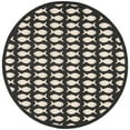 thumbnail image 5 of SAFAVIEH Courtyard Tranter Fishes Indoor/Outdoor Area Rug, Black/Beige, 7'10" x 7'10" Square, 5 of 10