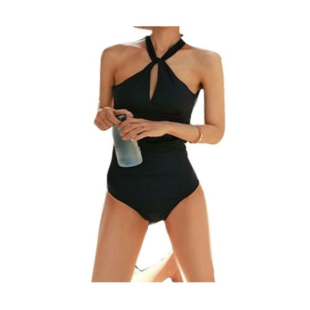 Lavaport Women's Swimsuits One Piece Tummy Control Front Cross Backless