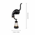 thumbnail image 3 of Whimsical Cat Shelf Sitter with LED Lantern, 3D-Printed Bookshelf Decor and Utility Hook, Cozy Reading Nook Night Light for Mantel, Bedroom, Office Desk, Entryway, Gift for Pet Lovers (Black), 3 of 6