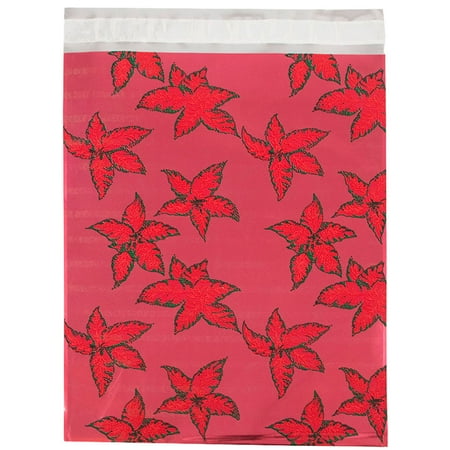 UPC: 0608729149477 | JAM 9 x 12 Foil Envelopes  Red Holly  100/Pack  Peel & Seal