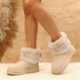 thumbnail image 6 of GJPBGK Women Winter Warm Snow Boots Faux Fur Lined Suede Pull-On Platform Ankle Boots Cozy Outdoor Casual Footwear, 6 of 9