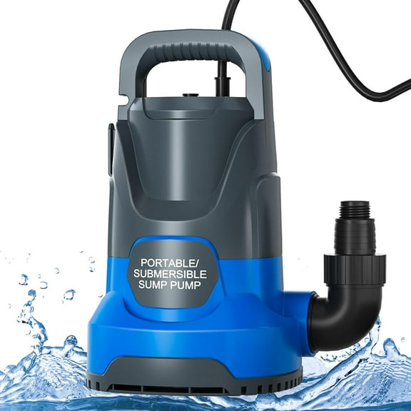PANRANO 1HP 3500 GPH Sump Pump Submersible Utility Water Pump Portable Transfer Electric Water Sump Pumps with 8 Accessories for Swimming Pool Draining Garden Spa Hot Tub Pond Flood Basement Yard