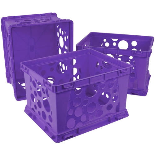 Storex Premium Plastic File Crate, Holds Letter and Legal Folders