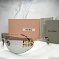 thumbnail image 1 of MIU MIU Sunglasses NIB Gold Wrap Rimless Made In Italy Authentic 75-14-110mm, 1 of 6