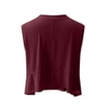 thumbnail image 4 of LOVZFMLL Tops for Women Soft Sleeveless Crop Blouses Crew Neck Loose Fit Athletic Tees Gym Workout Cropped Yoga Tank Wine XXL, 4 of 9