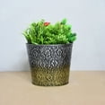 thumbnail image 3 of Eco Friendly Handmade 100% Iron Round Modern Dusty Light Silver Coated Color 4.5 x 6.7 x 6.7 Inches Planters Pot for Lawn, Balcony, Garden, Patios, Wall stand, Restaurant, Spa, Beauty Parlor etc., 3 of 5