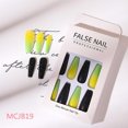 thumbnail image 1 of Uñas postizas HUOGUO, color degradado, cabeza larga y plana, 24 unidades, 1 of 5