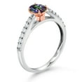 thumbnail image 3 of Gem Stone King 0.78 Ct Green Mystic Topaz G/H Lab Grown Diamond 10K White and Rose Gold Engagement Ring, 3 of 4