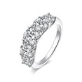 thumbnail image 3 of Eclet Jewels 2.4 Ct Round Brilliant Cut Lab Created Diamond Ring - 14K White Gold Plated Ring - Wedding Diamond Ring for Women's - Anniversary Five Stone Ring for Gift - Causal Stacking Ring, 3 of 8
