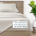 thumbnail image 6 of Bare Home Ultra-Soft Sheet Set - Premium 1800 Collection - Deep Pockets - 4-Pieces - California King, Modern Plaid - Stone/White, 6 of 8