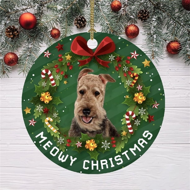 Navidad divertida decoración Navidad perro patrón colgante árbol de Navidad adornos Wmkox8yii fhajkh5052