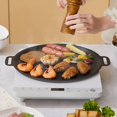 thumbnail image 4 of ACDANC 2026 New Griddle Pan Grill Pan for Stove,Round Bbq Griddle Pan with Hangable Handles,Portable Bbq Grill Flat Pans 12" Cast Iron Griddles 2-In-1 Grill Plate Skillet for Stove,Grill Accessories, 4 of 7