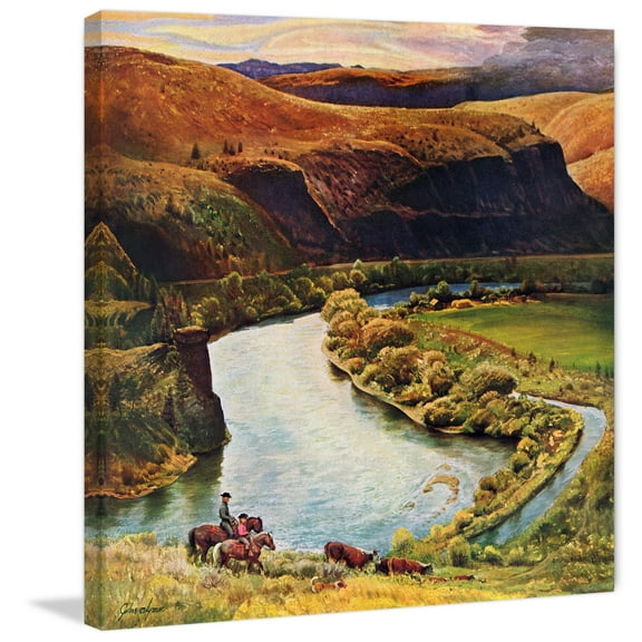 "Yakima River" Painting Print on Wrapped Canvas