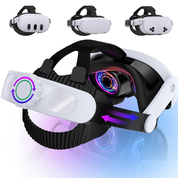 Head Strap for Meta Quest 3S/Quest 3/Quest 2, Adjustable Elite Strap Accessory Replacement for Enhanced Comfort Support for VR Headsets with Top & Back of Head Soft Cushions