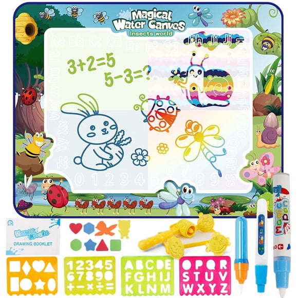 YSTIANN Kids Magic Water Drawing Mat - 100x75cm Large Water Doodle Pad, Safe No-Mess Writing Board & Carpet, Educational Toddler Toy WJ94-5218