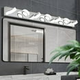 thumbnail image 2 of DUOSONG Modern 7-Light Led Vanity Light Fixture - Chrome Finish With Acrylic Light Shades - Energy-Efficient Bathroom Wall Sconce - Dimmable, 52.2-Inch Length Chrome Acrylic,Stainless Steel Lighting, 2 of 9