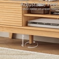 thumbnail image 5 of PUFFCAFE Fluted TV Stand for 55 60 65 Inch TV,Mid Century Modern Entertainment Center with with Storage & Sliding Doors,TV Media Console Table with Wood Feet for Living Room,Bedroom,Natural Oak, 5 of 6