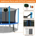 thumbnail image 5 of CITYLE Trampoline 12FT Trampoline with Enclosure and Basketball Hoop, 1200lbs Outdoor Trampoline for Adults and Kids with Lights for Christmas, Heavy Duty Backyard Trampoline Last Long, 5 of 7