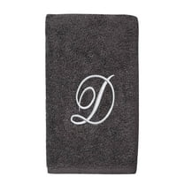 Avanti Linens  Granite/Silver Script Monogram Hand Towel Letter D - Hand Towel