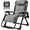 Gray, variant on NAIZEA Zero-Gravity Reclining Outdoor Lounge Chair with Headrest and Cup Holder, Set of 2, Blue