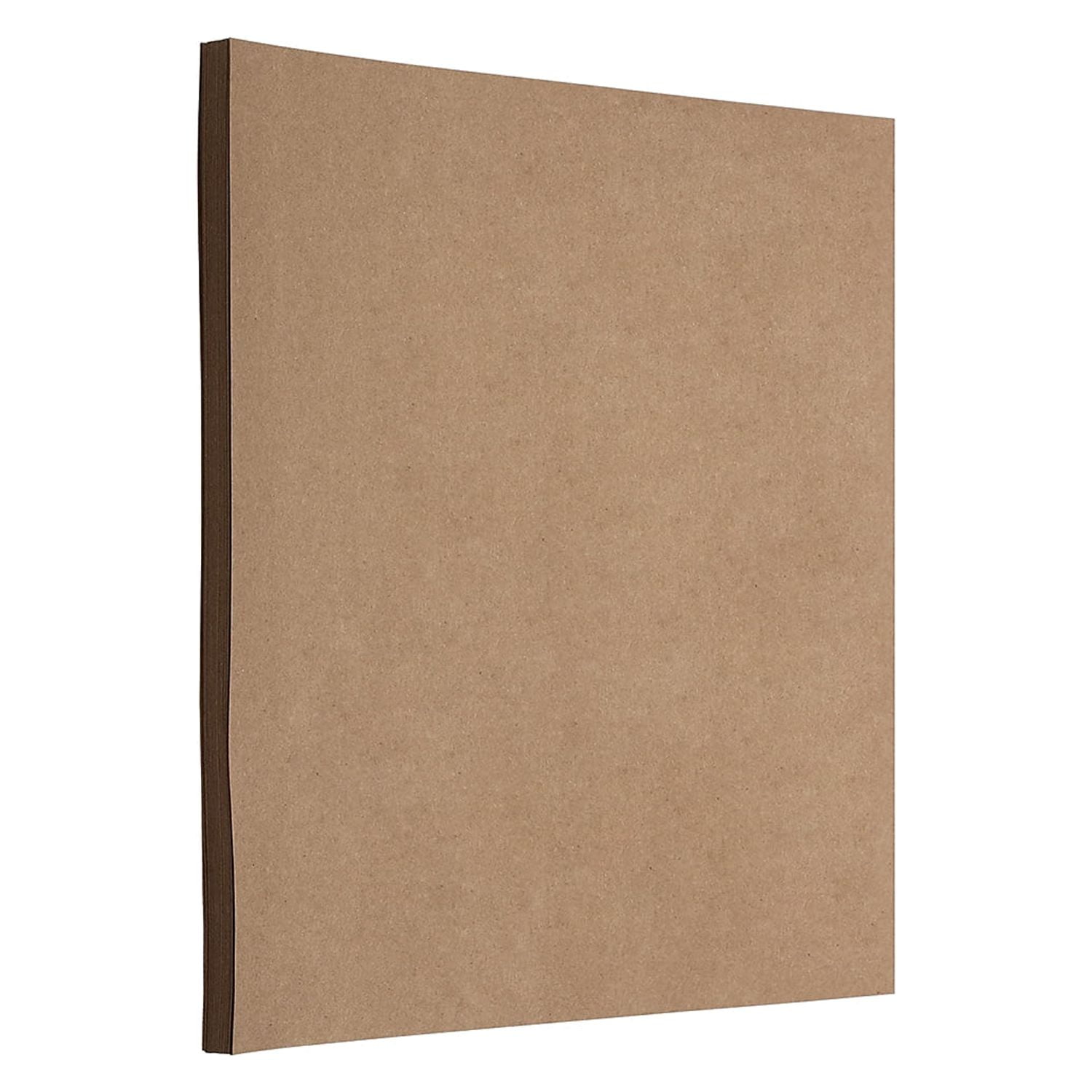 JAM Paper Recycled Cardstock, 8 1/2 x 11, Brown Kraft, 65lb, 50 per Pack