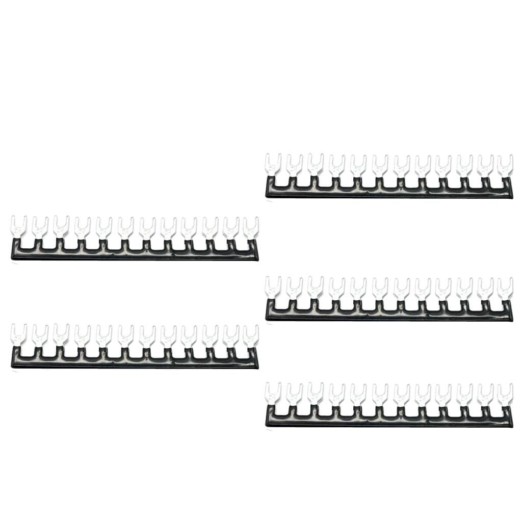 jiaping 5 Sets of 600V 15Amp 2-Rows 12-Positions Screw Wire Terminal Strip Barrier Block