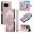 Rose Gold, variant on Leather Case For Google Pixel 9 Pro XL / Pixel 10 Pro XL 6.8",Embossed Totem Wallet With Card Holder,Wristband, Shockproof Kickstand Magnetic Cover,Black