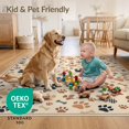 thumbnail image 4 of ODIKA 4'x6' Ultra-Soft Area Rug, Print Motif Paws Tossed Bone Decorative Alfombra Para Perros None Washable, Bare feet friendly, Silk-Touch for Bedroom Home office, 4 of 7