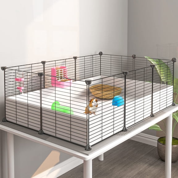 Guinea Pig C Indoor Habitat With Waterproof Plastic Bottom Playpen For Small Pet Bunny Turtle Hamster Partition