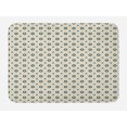 thumbnail image 1 of Retro Bath Mat, Circles and Dots Spots in Different Sizes Symmetrical Pop Art Inspired, Non-Slip Plush Mat Bathroom Kitchen Laundry Room Decor, 29.5 X 17.5 Inches, Sky Blue Black Amber, Ambesonne, 1 of 2