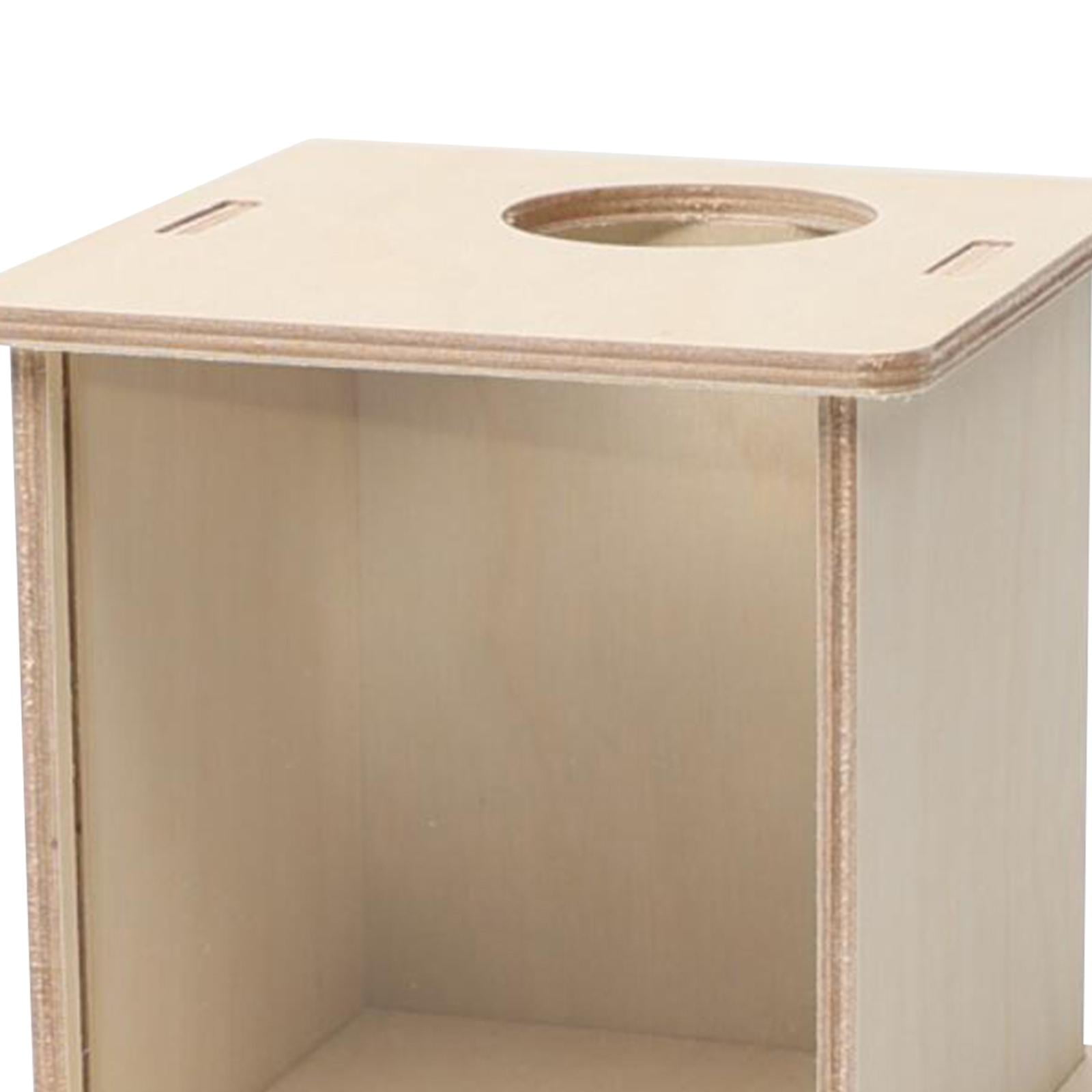 Hamster Digging Box Wooden Visible Hut Shower Room for Mice Lemmings Gerbils 16cmx13cmx14cm