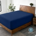 thumbnail image 3 of Bare Home Fitted Sheet - 22" Extra Deep Pocket - Premium 1800 Collection - Twin XL, Dark Blue, 3 of 7