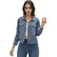 thumbnail image 1 of Chaqueta Casual De Mezclilla Con Cuentas Para Mujer, 1 of 8