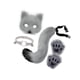 thumbnail image 2 of Conjunto de collar y cola de animal, encantador disfraz para fiestas temáticas, máscara facial de Halloween Gris, 2 of 9