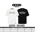 thumbnail image 3 of Unisex Summer Cotton T-Shirt Loose Fit GOOD Chain Logo with Contrast Metallic Details, White, M, 3 of 9