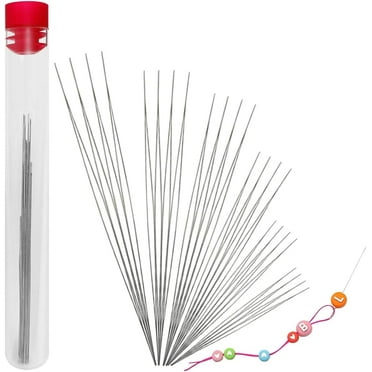 24 PCS Beading Needles for Jewelry Making, AFUNTA 6 Sizes Big Eye Beading Needles Stainless Bead Spinner Needles for Bracelet Necklace Making