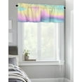 thumbnail image 4 of Kitchen Cafe Valance Curtain for Small Windows,Colorful Abstract Rainbow Sky Rod Pocket Valances Holographic Iridescent Metallic Printing Window Treatment for Living Room/Bedroom/Bathroom,42x12in, 4 of 9