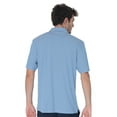 thumbnail image 4 of AVA Athletica Men's Polo Collar Moisture-Wick Active Wear Fine Striped T-Shirt; Blue; LG, 4 of 6