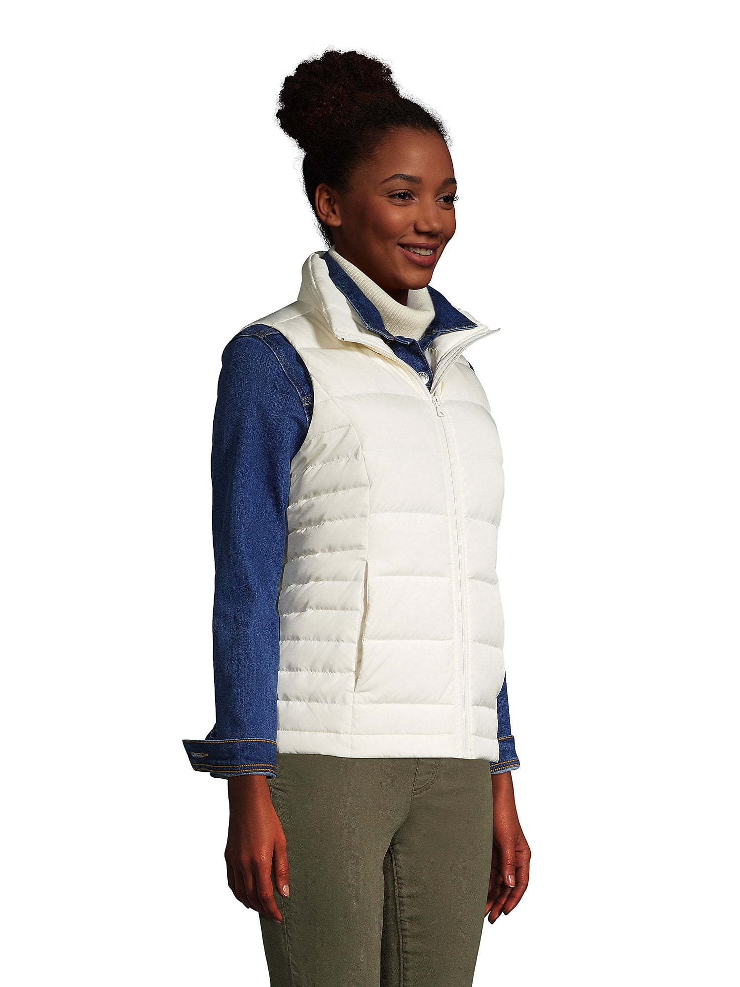 lands end white puffer vest