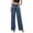Dark Blue, variant on Women's High Waisted Jeans Pearl Rhinestone Wide Leg Baggy Denim Pants Casual Sparkle Shiny Sequin Trouser