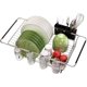 thumbnail image 1 of Escurridor de Trastes sobre Fregadero Acero Inoxidable Extensible, Escurridor de Trastes con Porta Utensilios y Porta Vasos, Escurridor de Platos para sobre Fregadero de Cocina, Plateado, 1 of 7